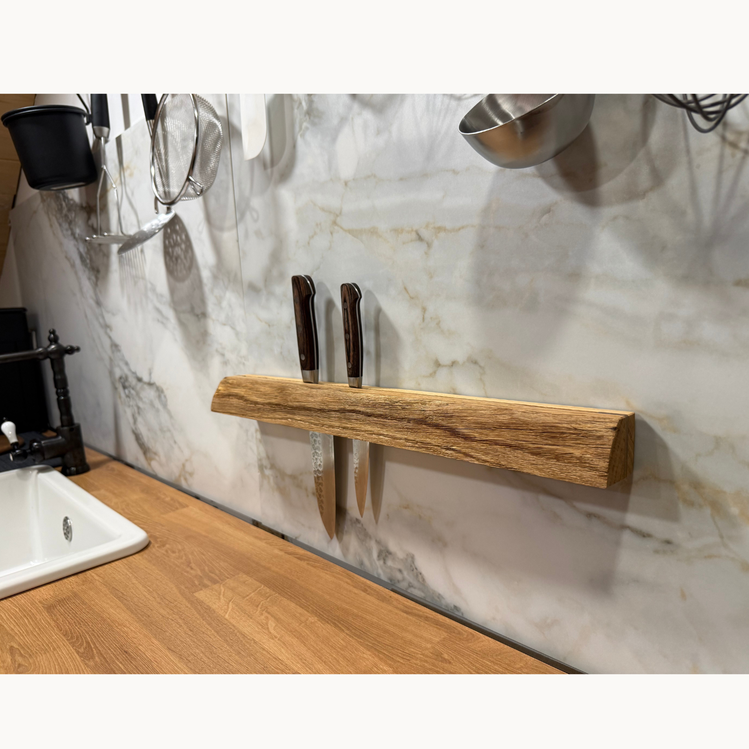 Oak Wall Knife Holder