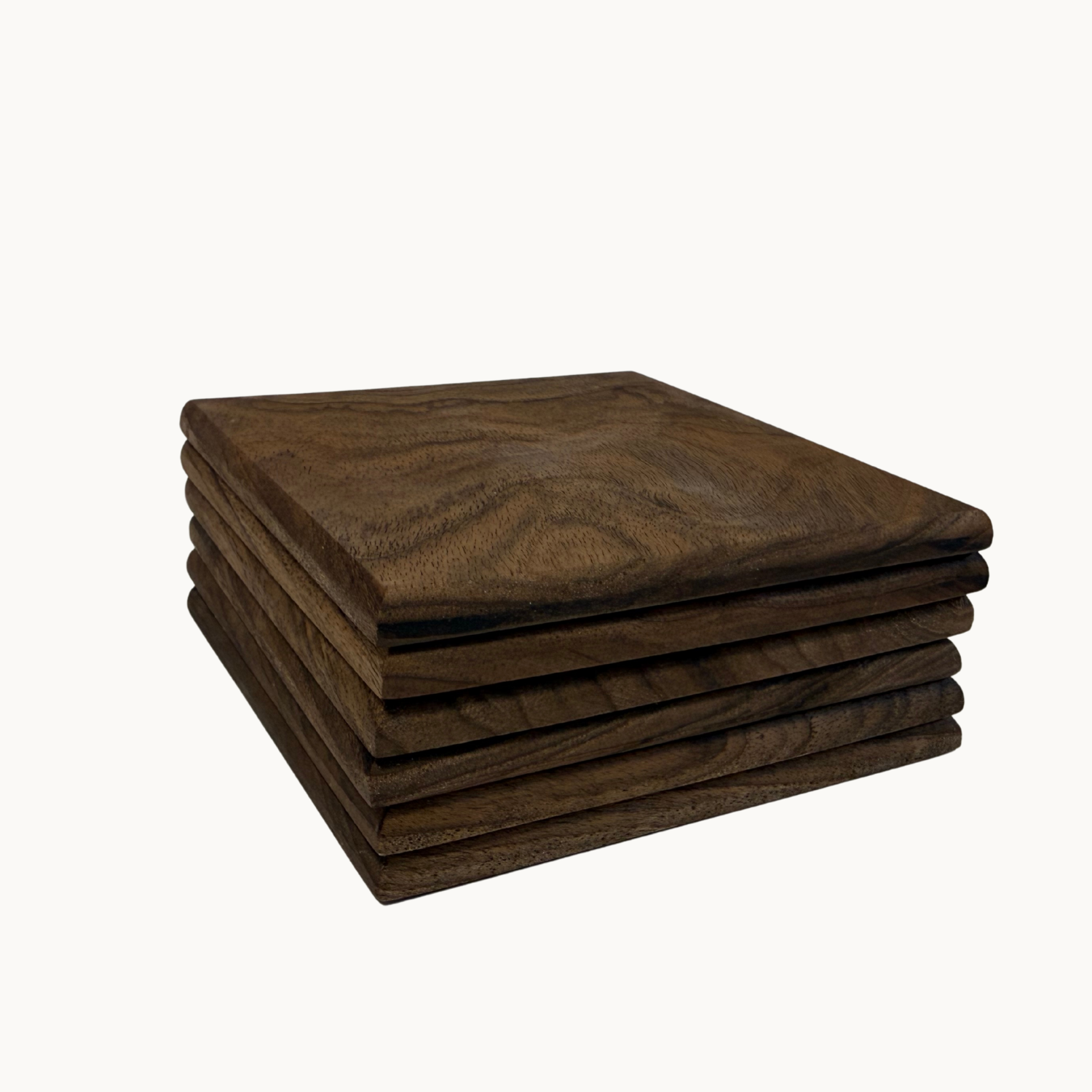 Walnut Square Coaster Set (6 pcs)