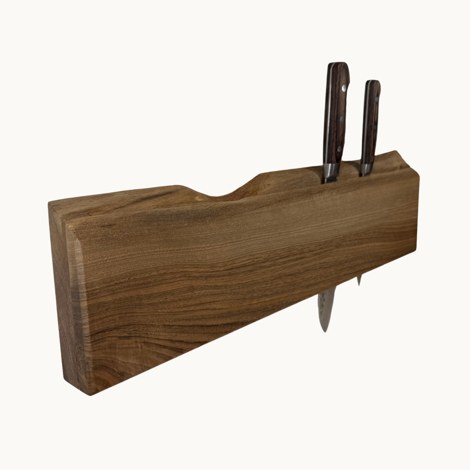 Walnut Flat Wall Knife Holder