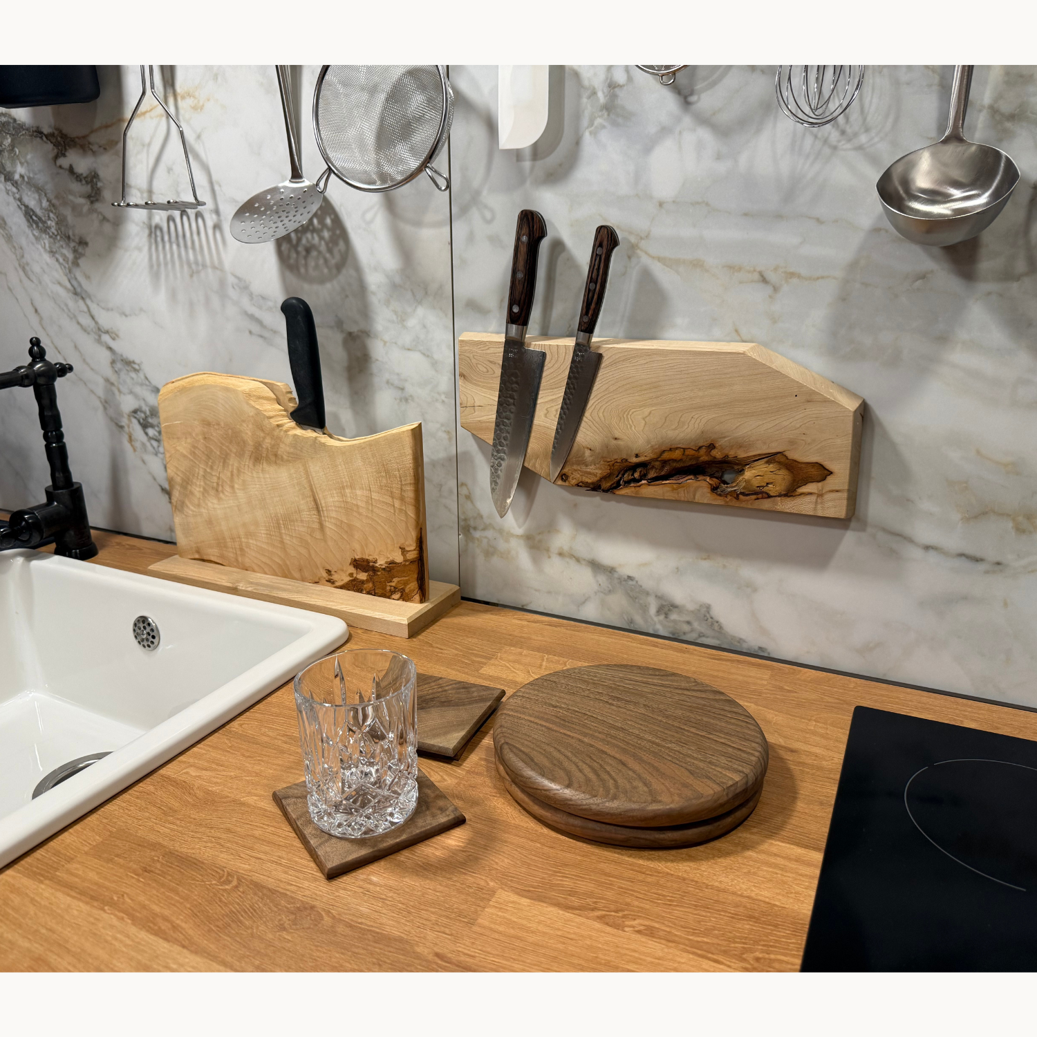 Sculpted Rustic Maple Knife Holder