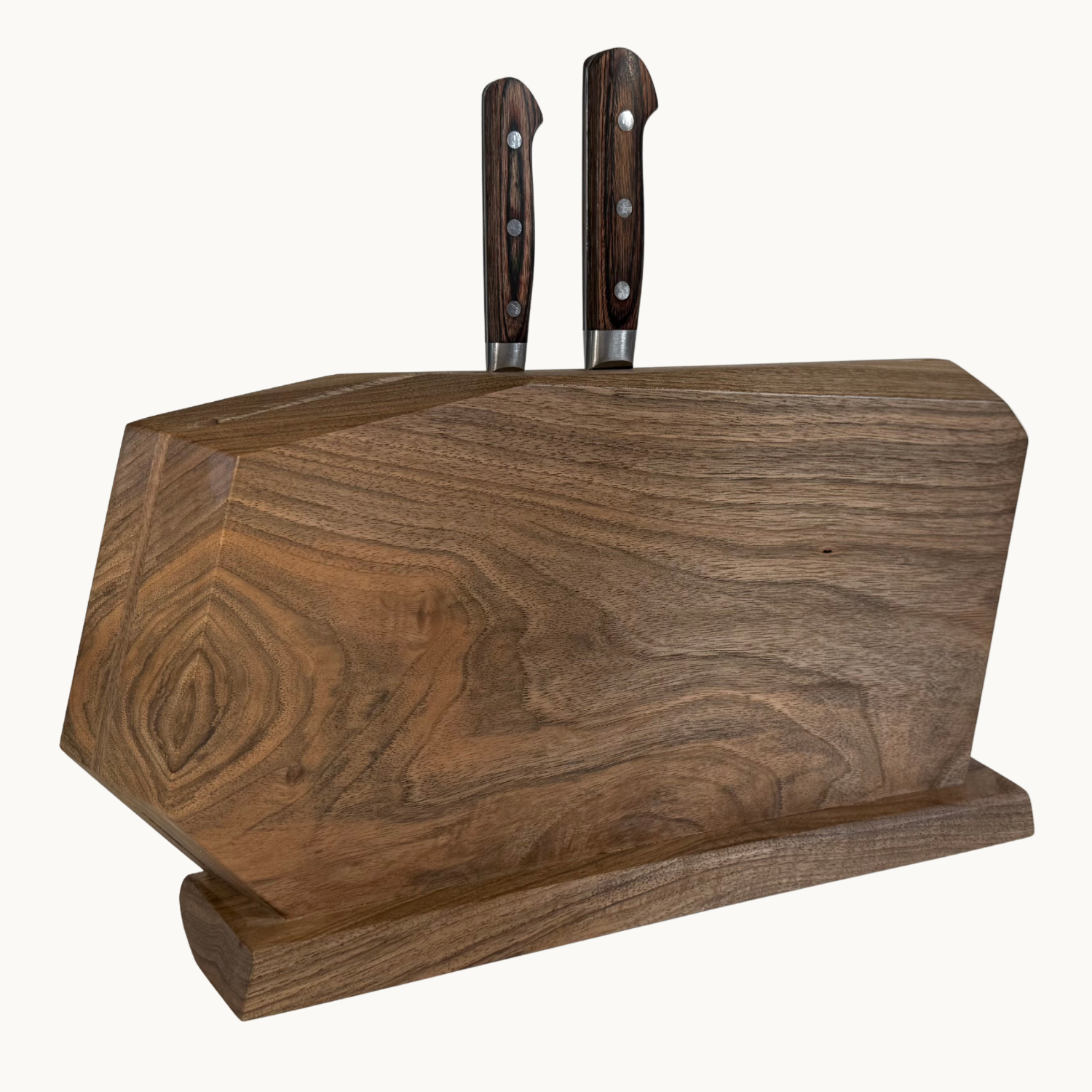 Luxury Sculpted Walnut Knife Holder