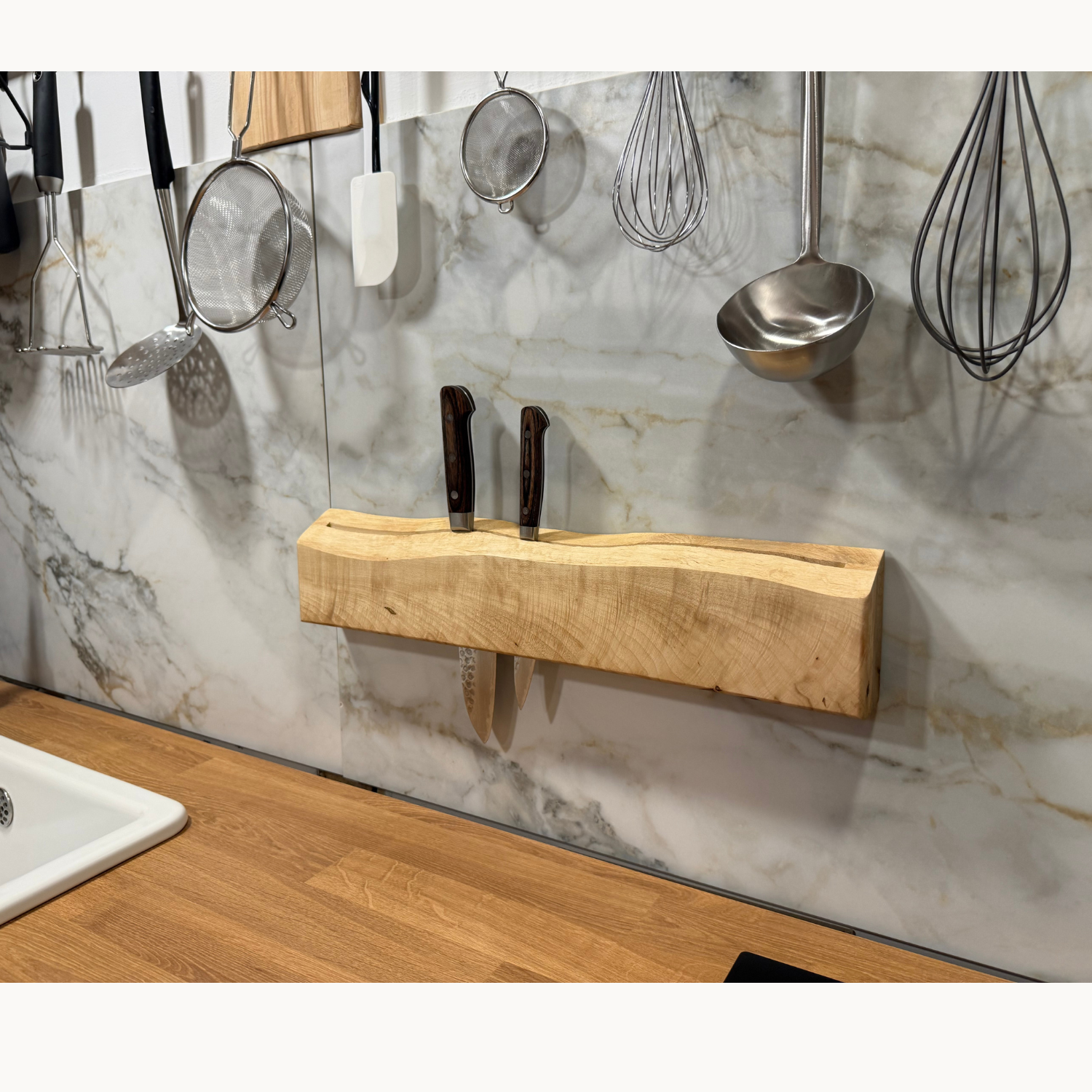 Maple Flat Wall Knife Holder