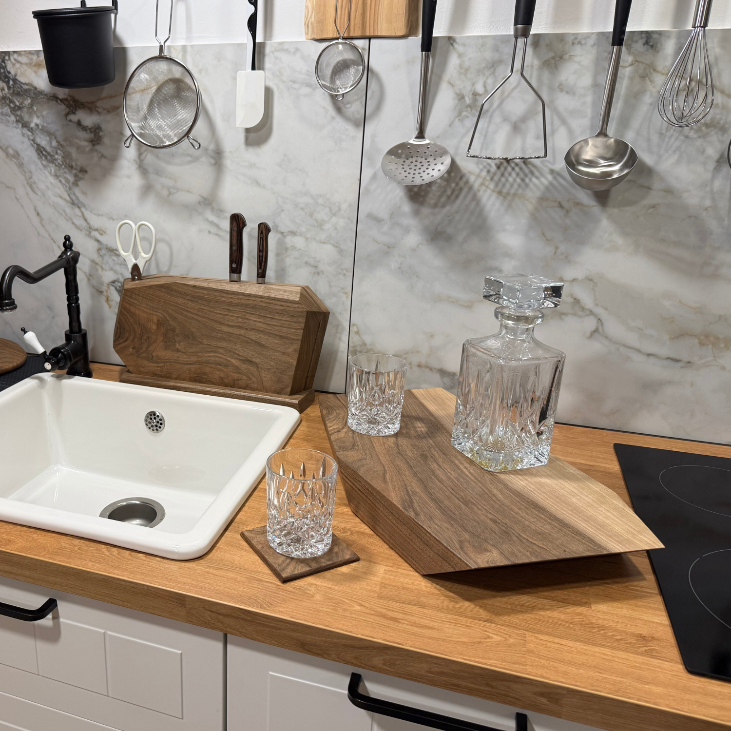 Luxury Sculpted Walnut Serving Board