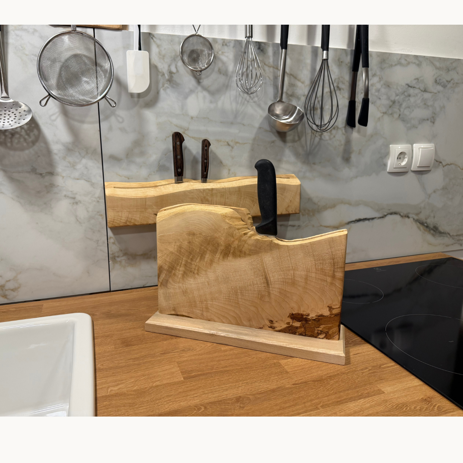 Maple Live Edge Knife Holder - Unique