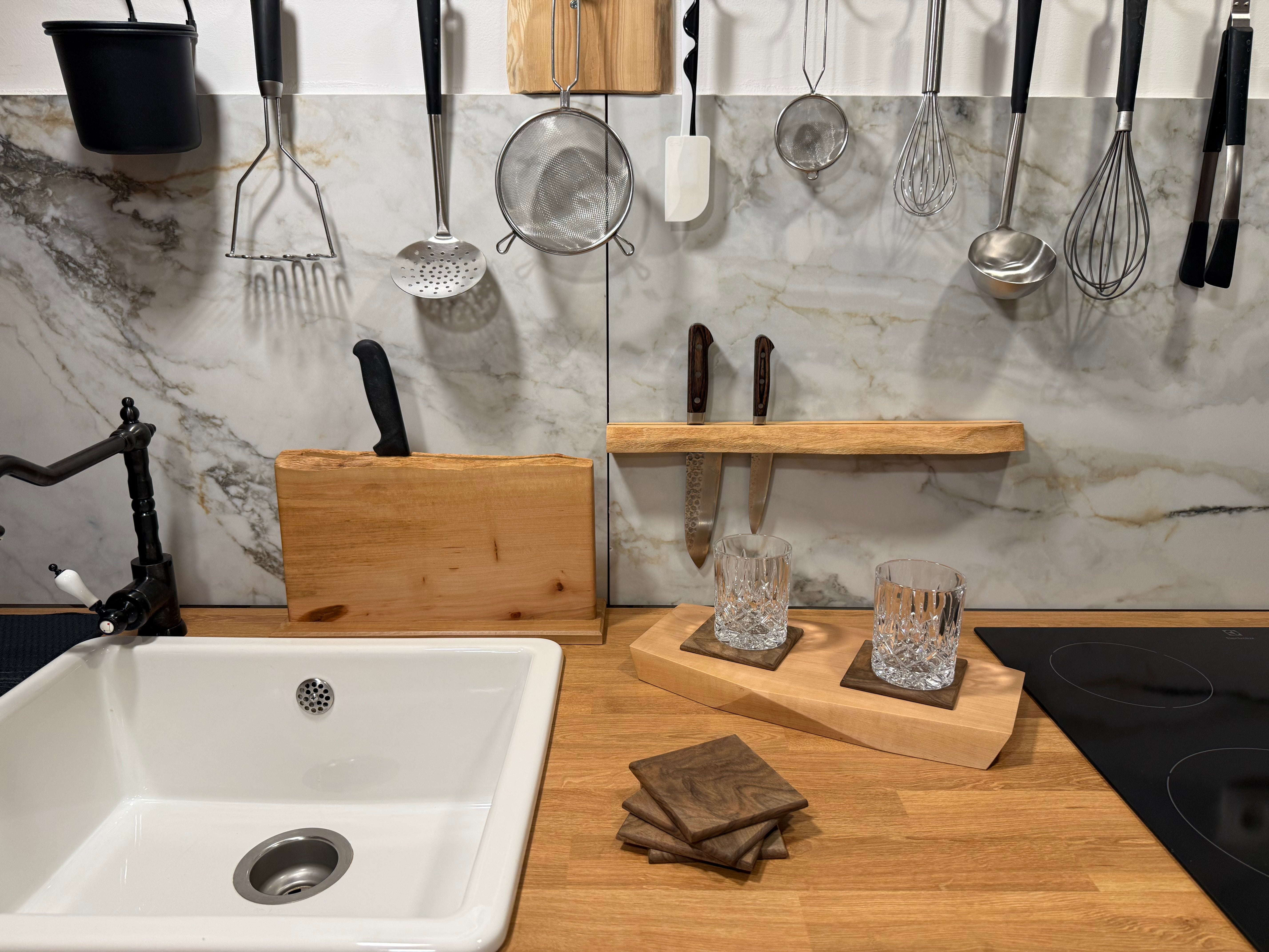 Pearwood Wall Knife Holder