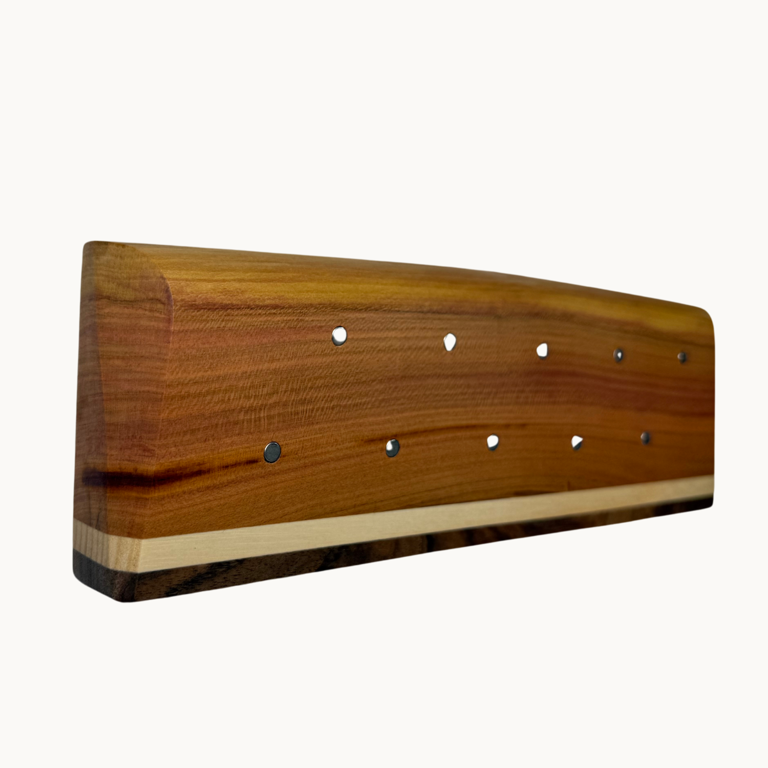 Sculpted Plum & Walnut ⁄ Ash Knife Holder with Live Edge