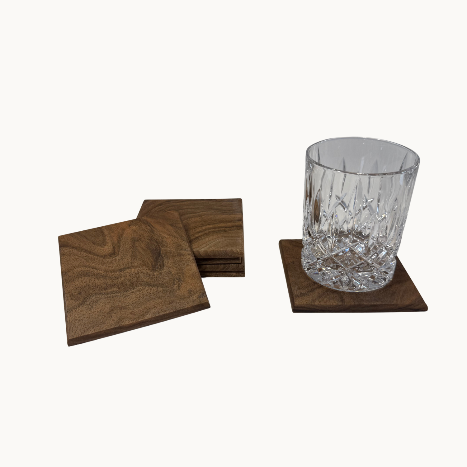 Walnut Square Coaster Set (6 pcs)