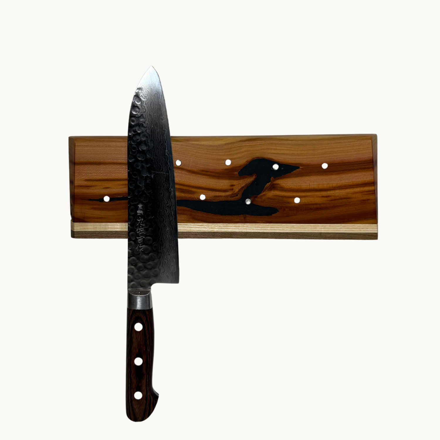 Sculpted Plum & Walnut ⁄ Ash Knife Holder