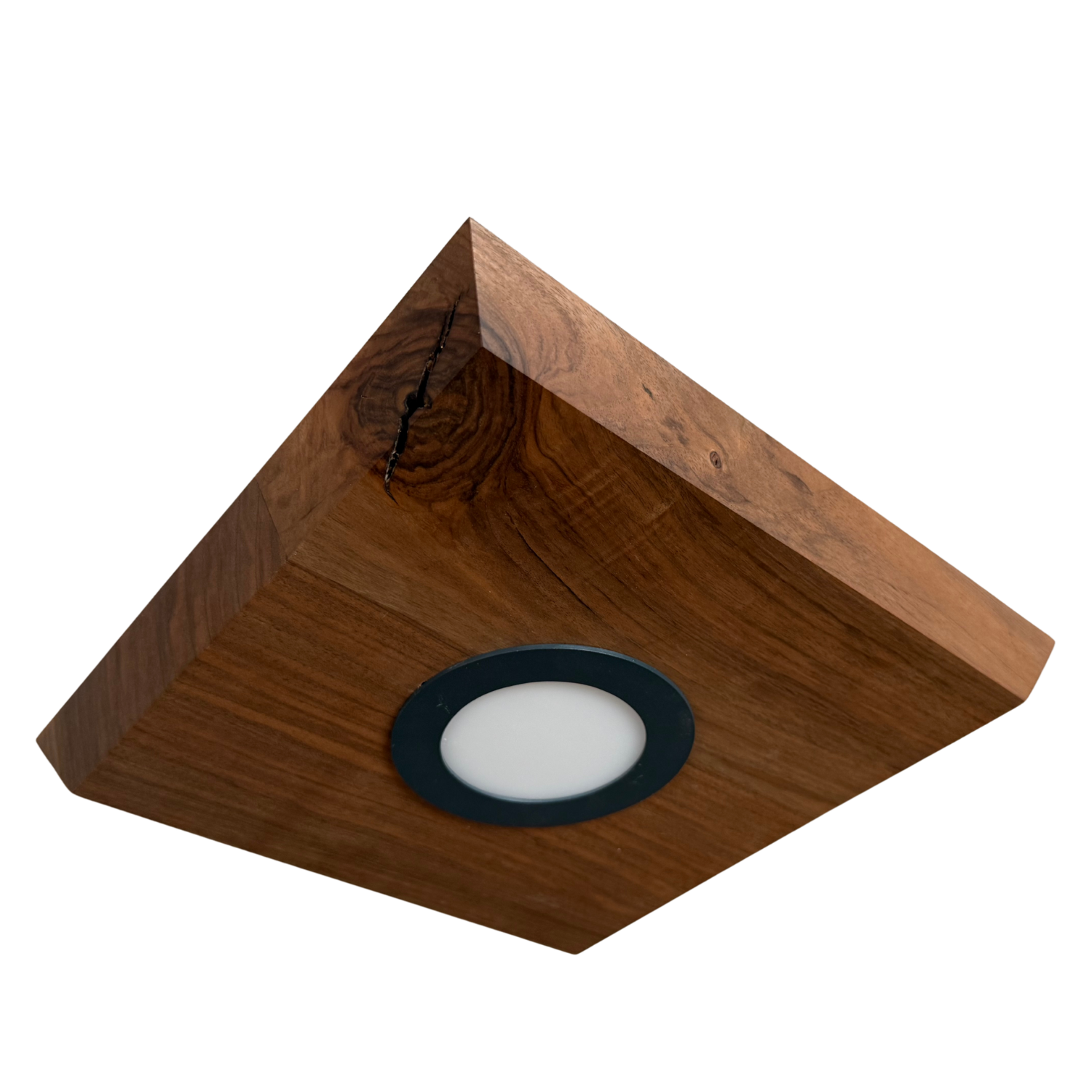 Square Walnut Ceiling Light