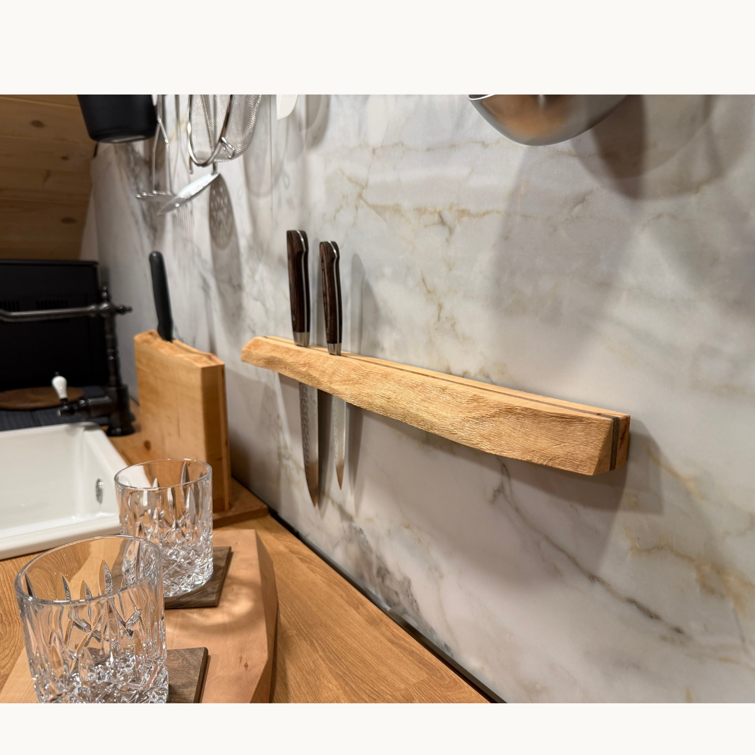 Pearwood Wall Knife Holder