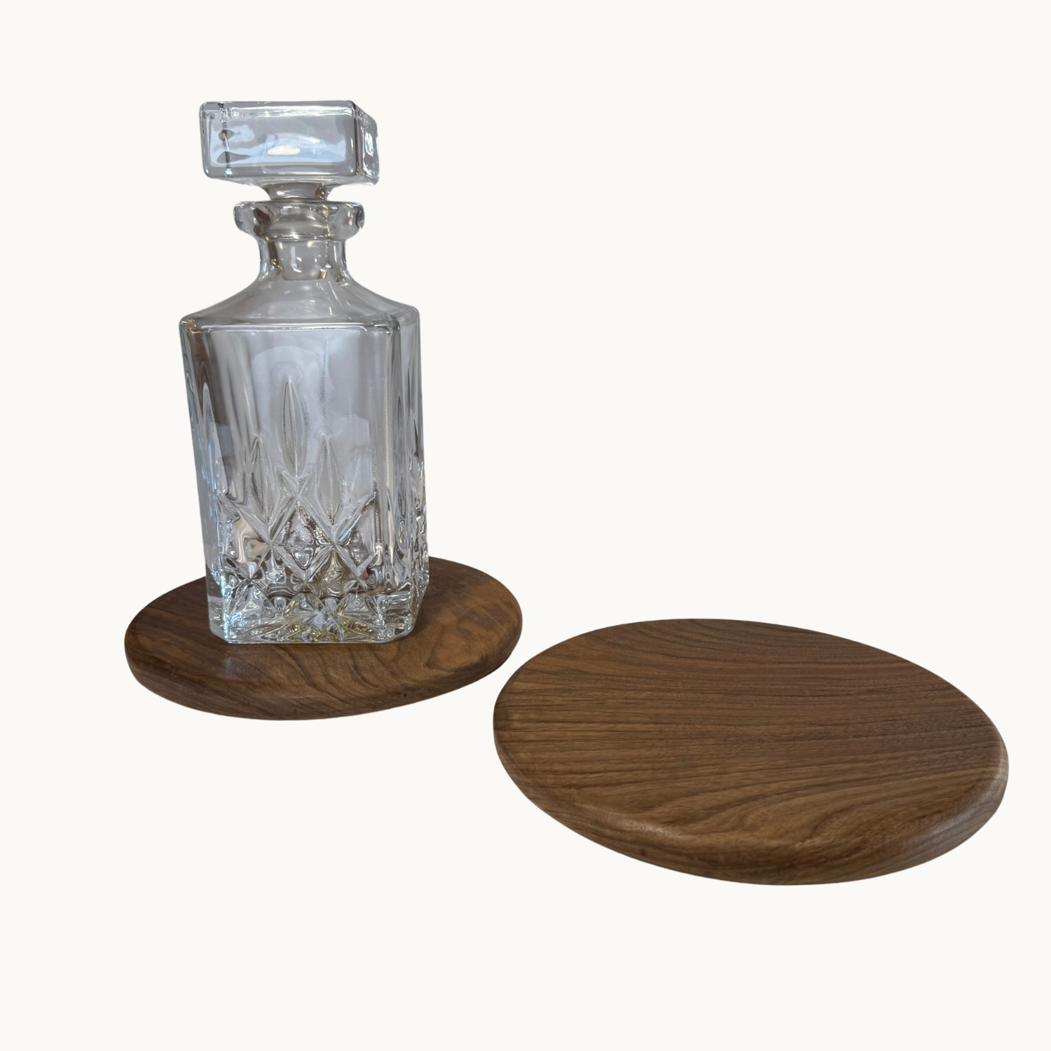 Round Walnut Display Base - Set of two