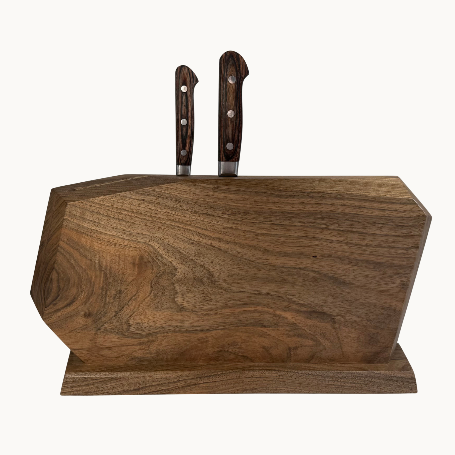 Luxury Sculpted Walnut Knife Holder