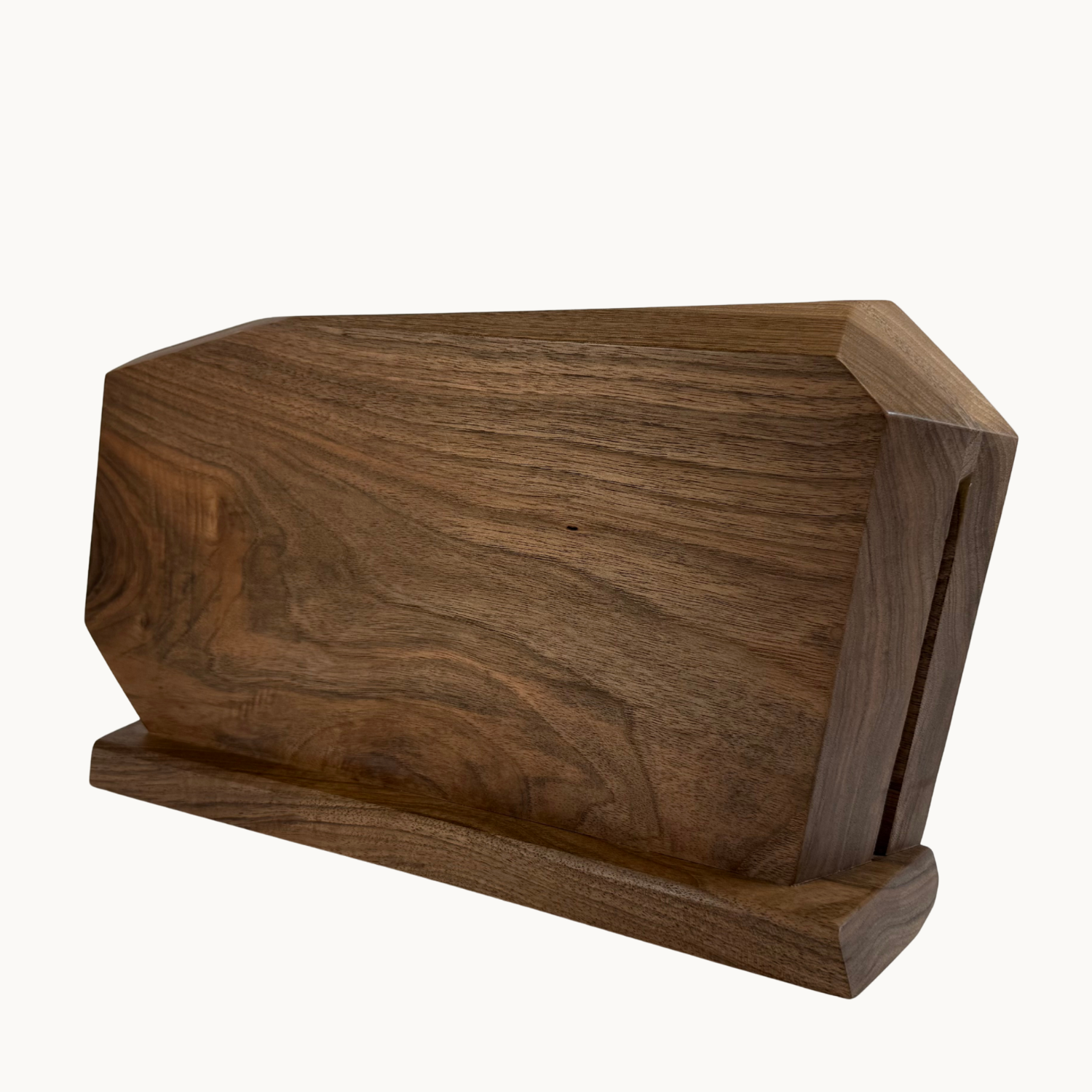 Luxury Sculpted Walnut Knife Holder