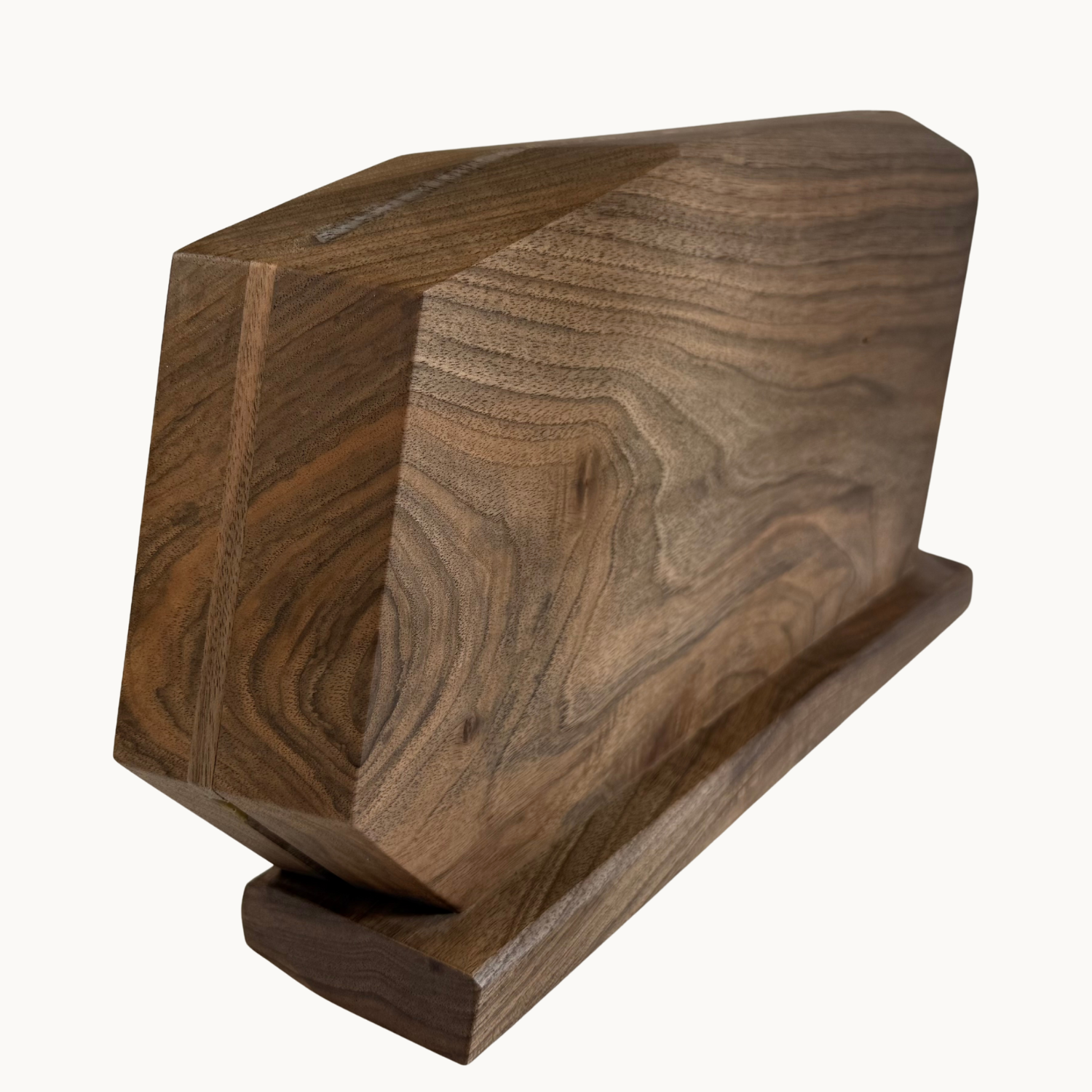 Luxury Sculpted Walnut Knife Holder
