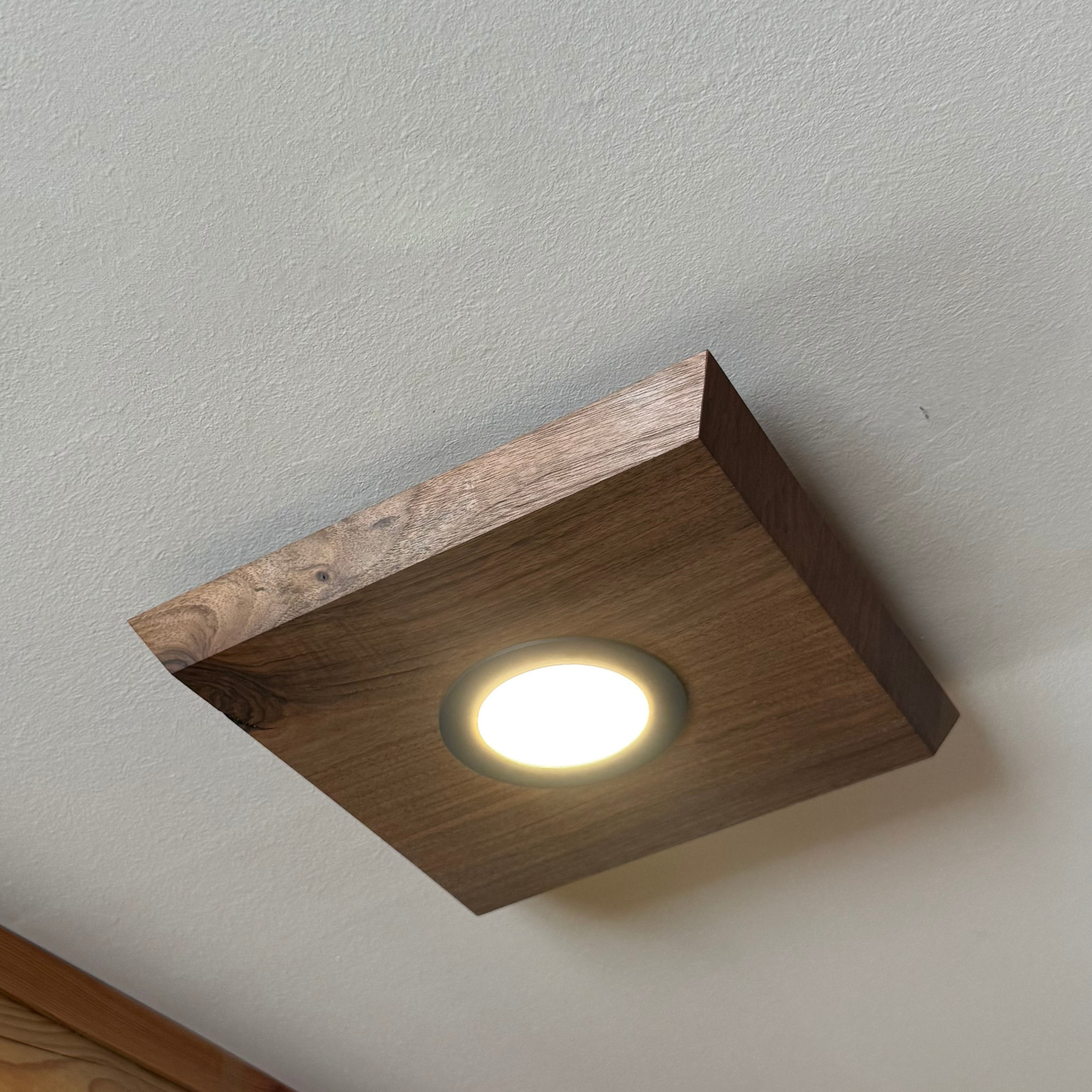 Square Walnut Ceiling Light