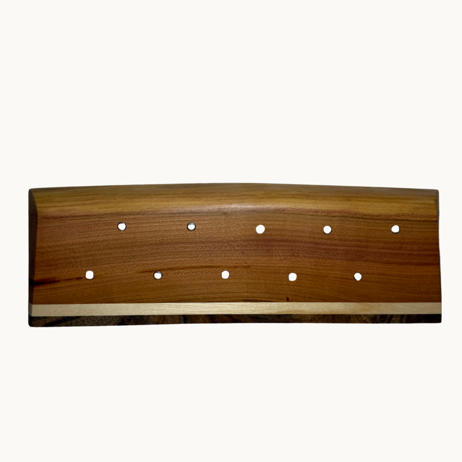 Sculpted Plum & Walnut ⁄ Ash Knife Holder with Live Edge