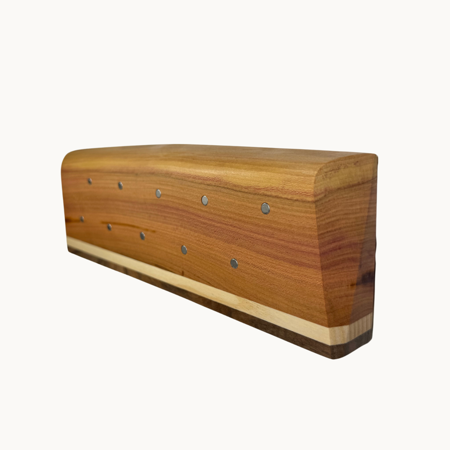 Sculpted Plum & Walnut ⁄ Ash Knife Holder with Live Edge