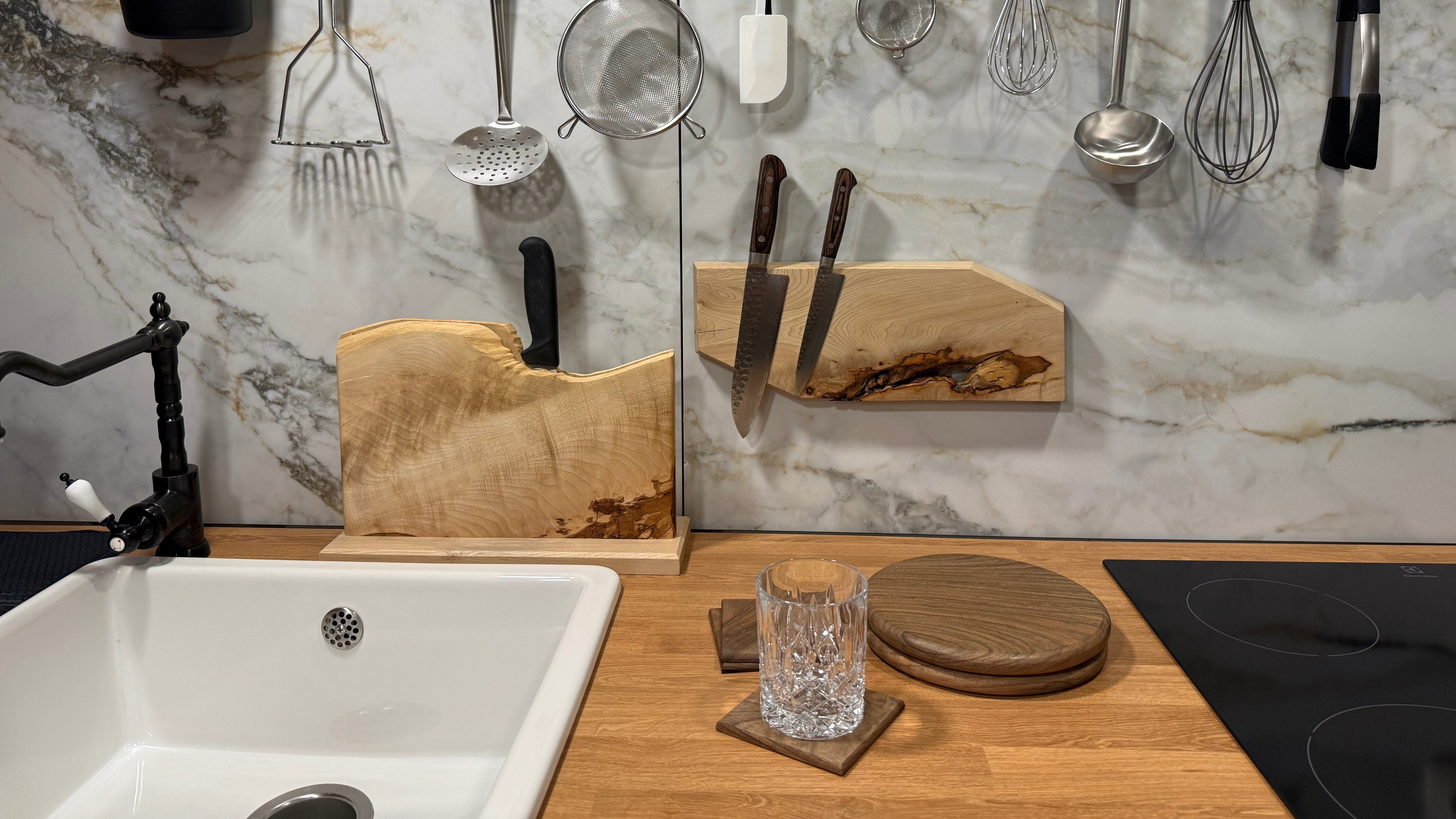 Sculpted Rustic Maple Knife Holder